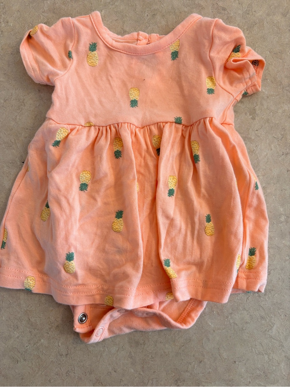 Carter's Peach Pineapple Dress Onesie Purely Soft